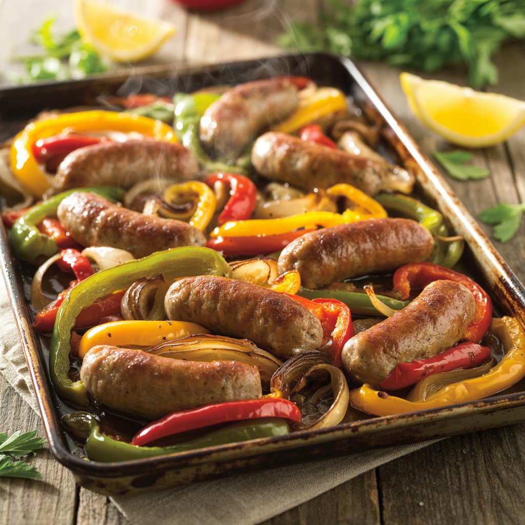 Sheet Pan Sausage and Peppers Dinner