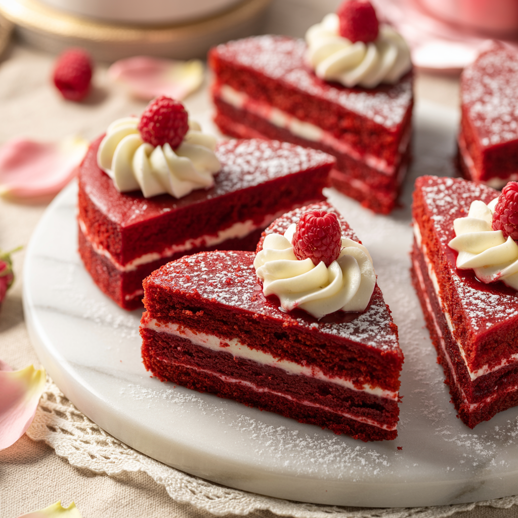 Valentine's Red Velvet Cake Hearts