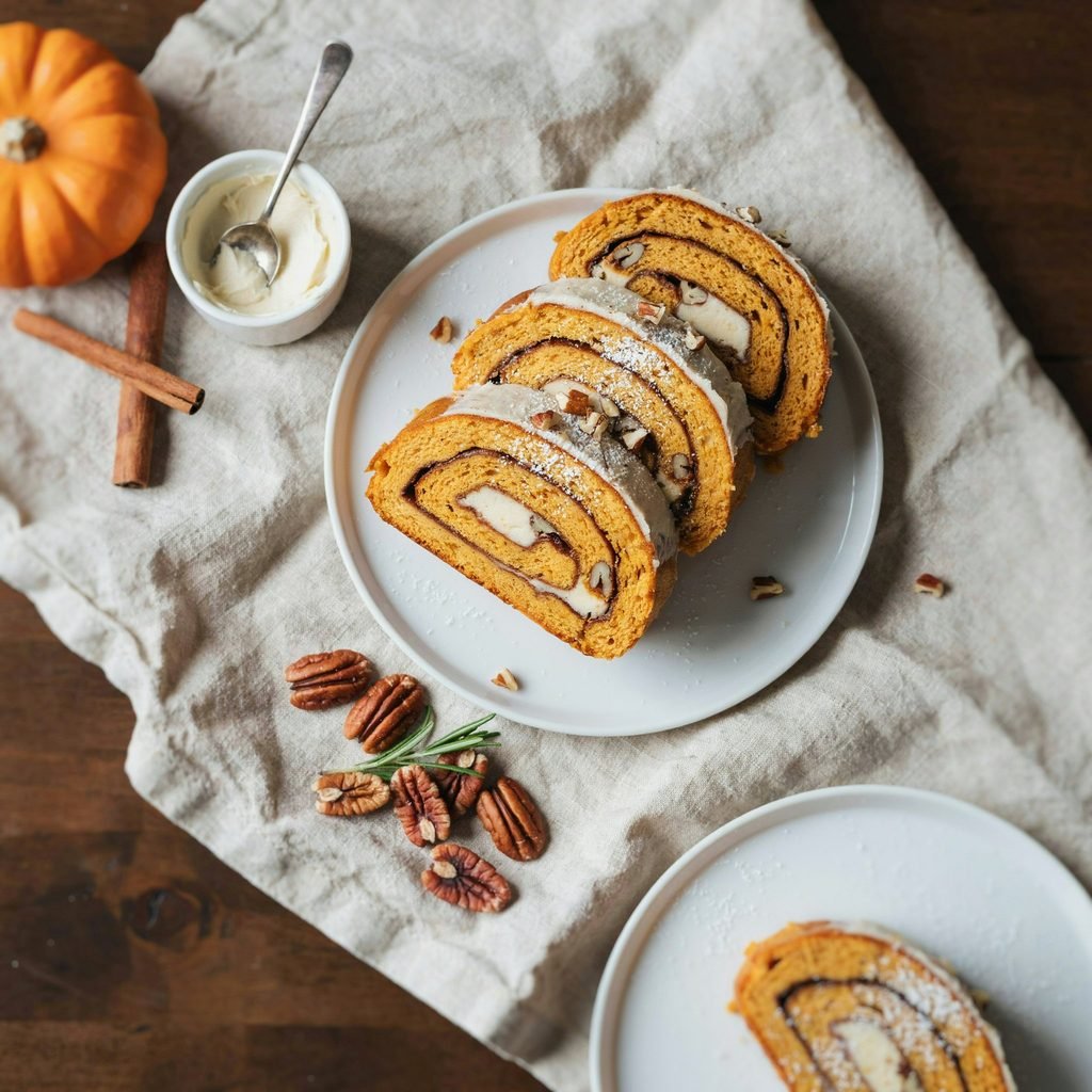 Pumpkin Roll Swirled Cream Cheese