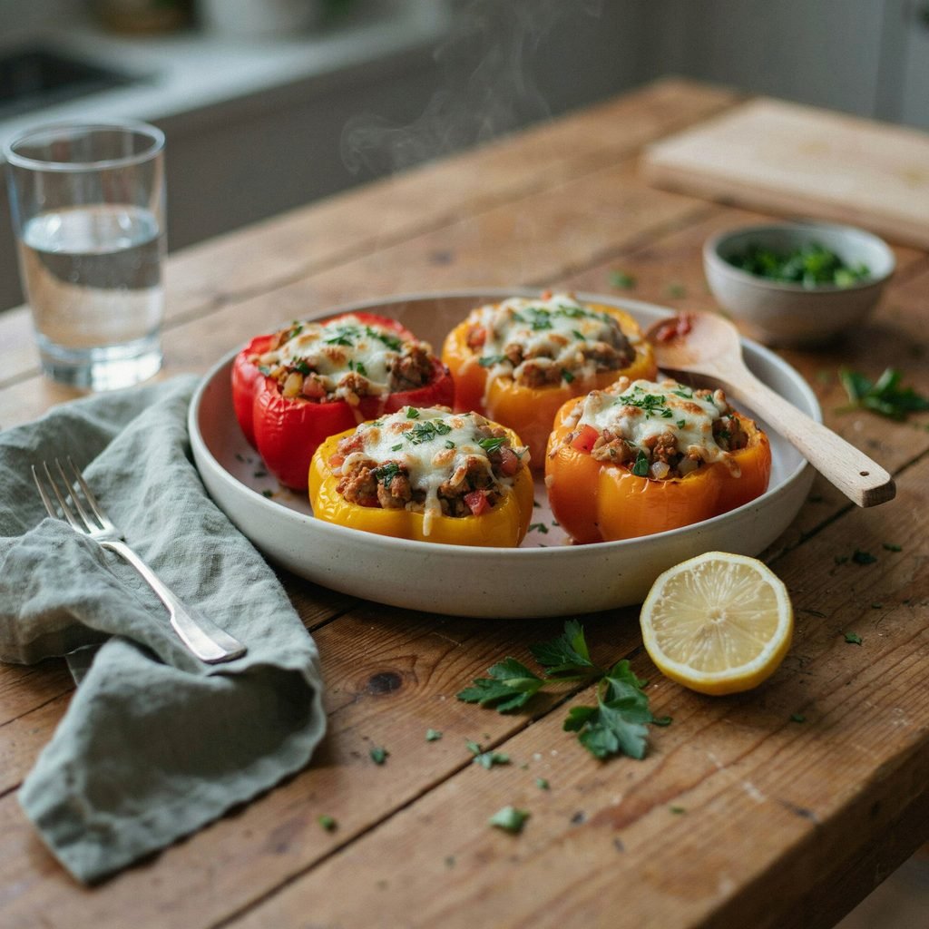 Stuffed Bell Peppers with Lean Turkey